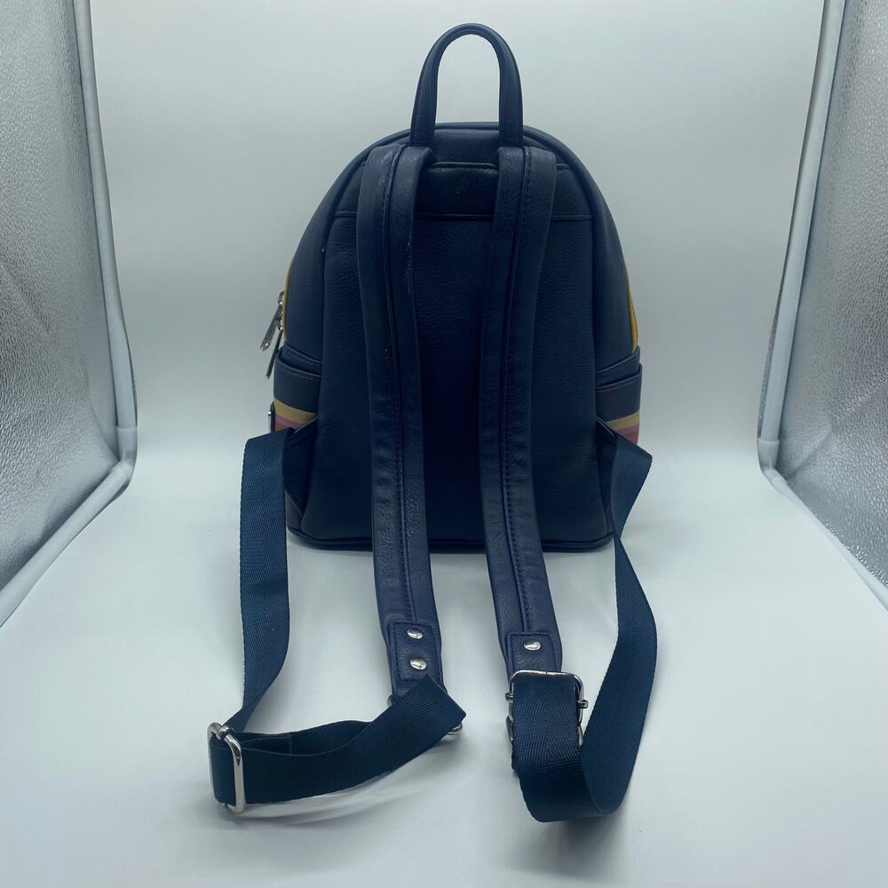 Doctor Who Loungefly Navy Blue Stripe Mini Backpack Thirteenth Adjustable Rare - Picture 6 of 11